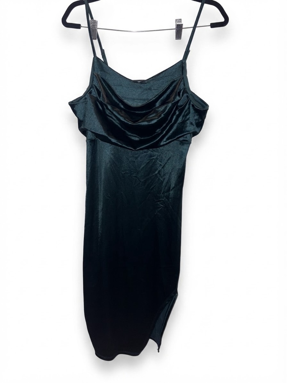 New Madden NYC Asymmetrical Emerald Green Satin Size XXL